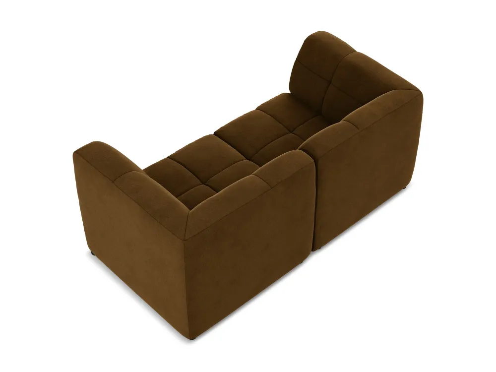 Sofa modulární sametová 2-osobová ALOHA hořčicová