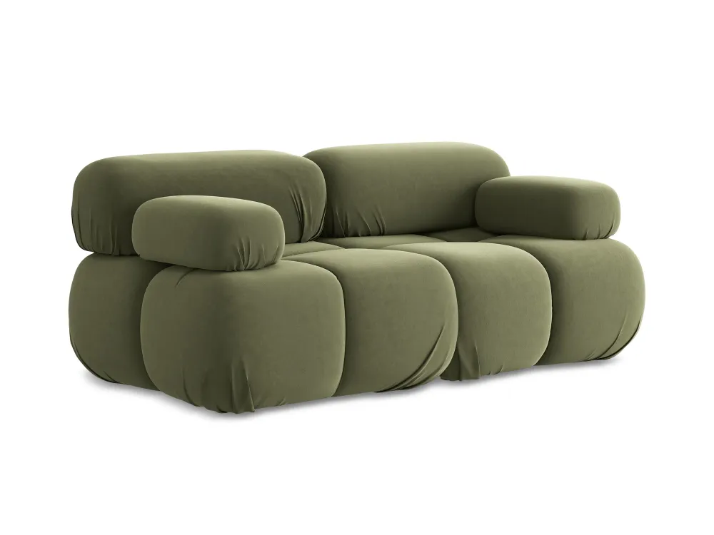 Sofa modulární sametová 2-osobová LOKUA olivová
