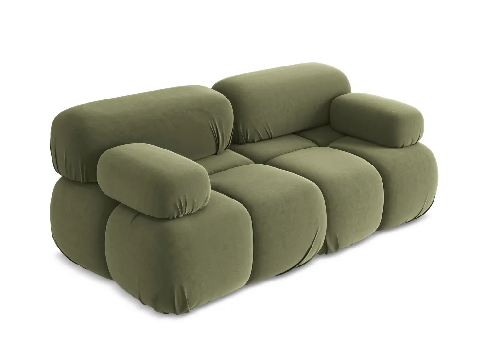 Sofa modulární sametová 2-osobová LOKUA olivová