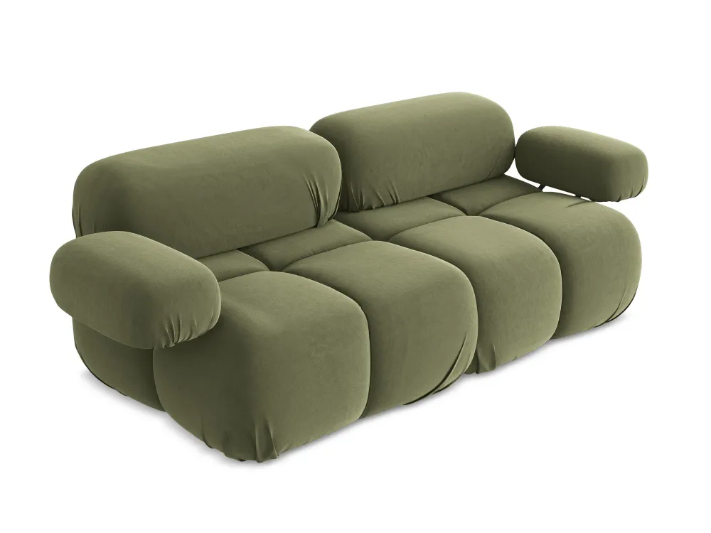 Sofa modulární sametová 2-osobová LOKUA olivová
