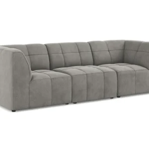 Sofa modulární sametová 3-místná ALOHA šedá