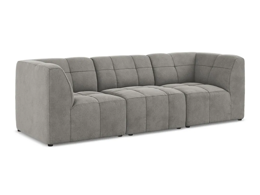Sofa modulární sametová 3-místná ALOHA šedá