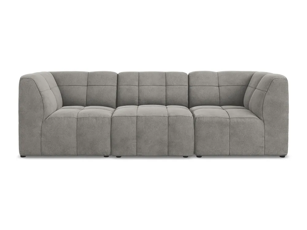 Sofa modulární sametová 3-místná ALOHA šedá