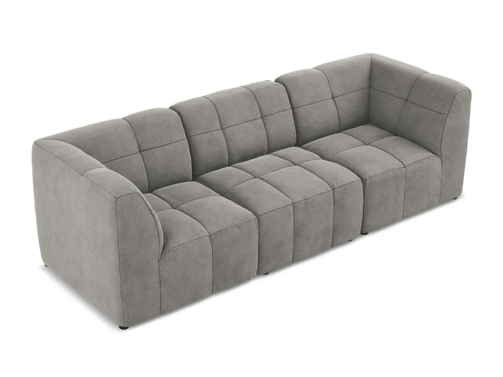 Sofa modulární sametová 3-místná ALOHA šedá