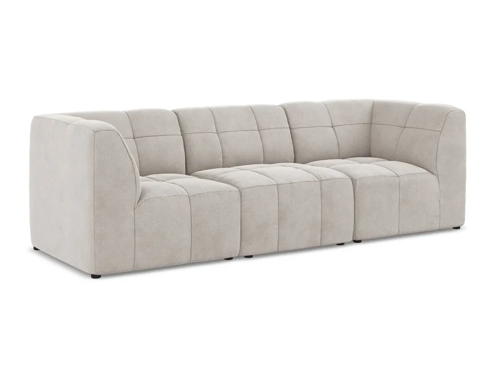 Sofa modulární sametová 3-místná ALOHA světle béžová