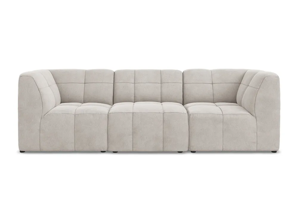 Sofa modulární sametová 3-místná ALOHA světle béžová