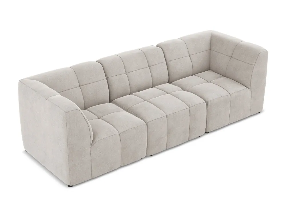 Sofa modulární sametová 3-místná ALOHA světle béžová