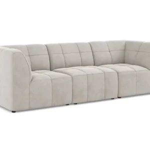Sofa modulární sametová 3-místná ALOHA světle béžová