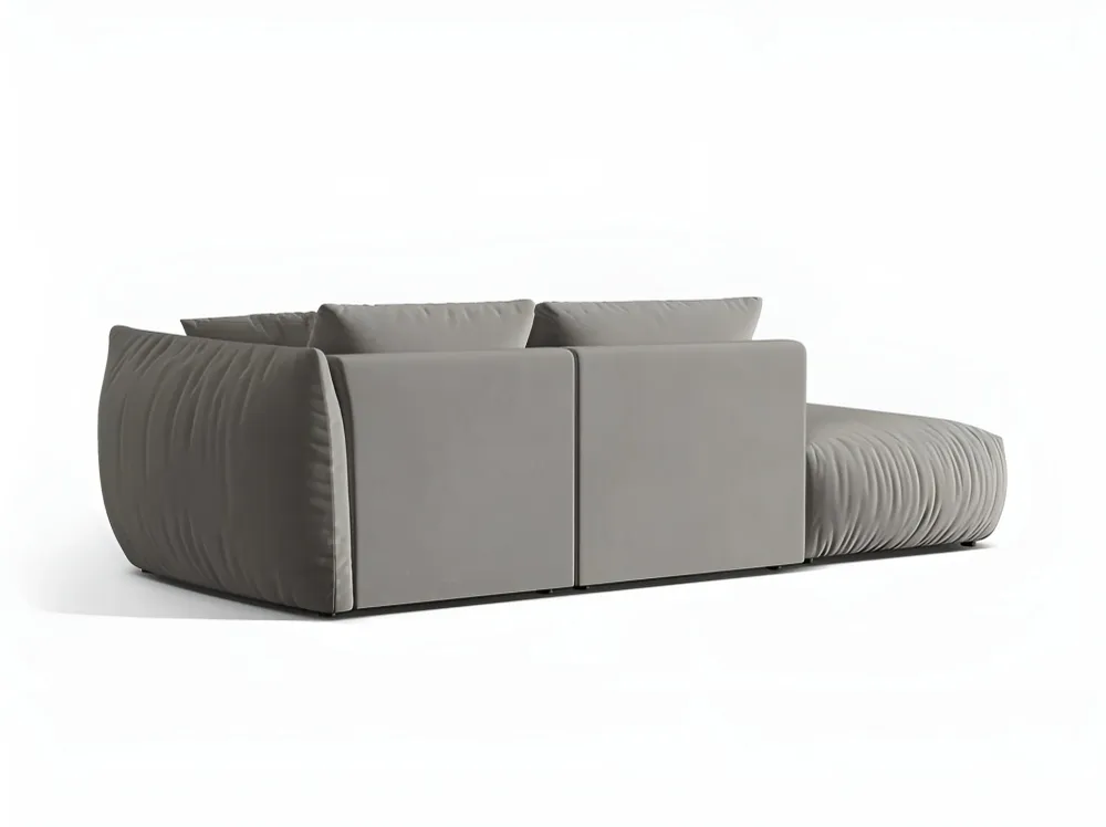 Sofa modulární sametová 3-místná levostranná CHRIS šedá