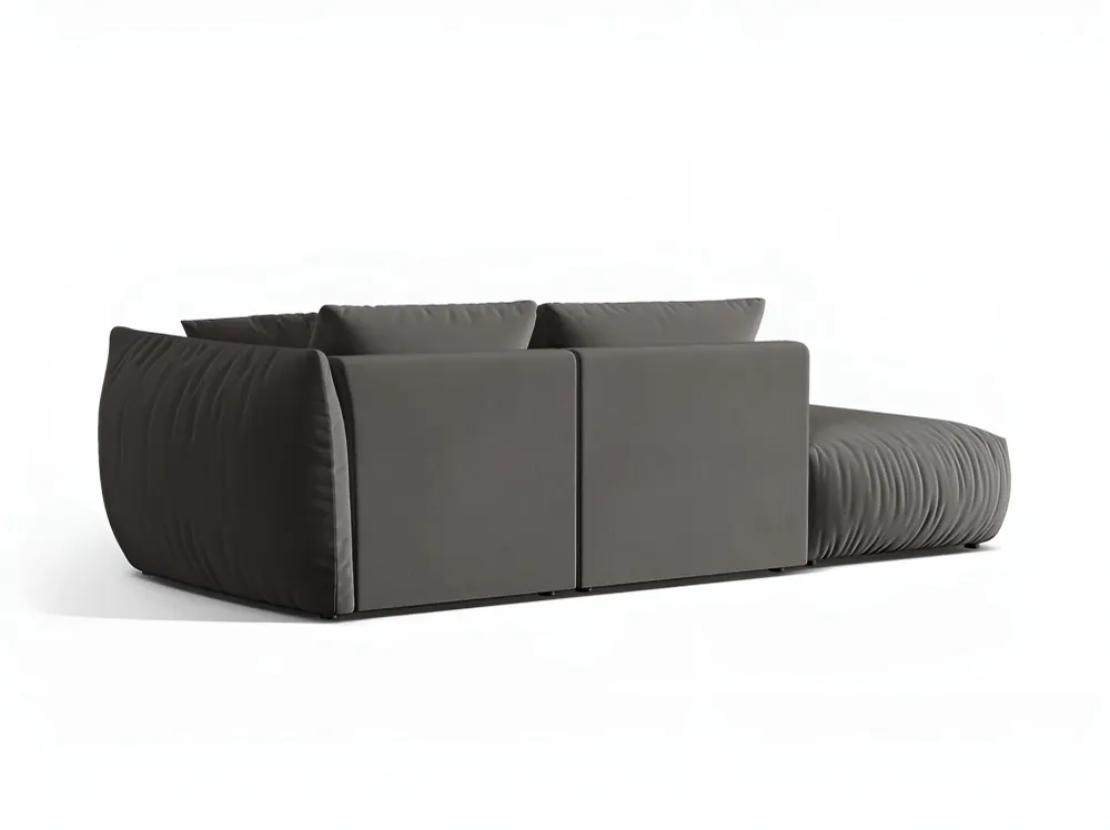 Sofa modulární sametová 3-místná levostranná CHRIS tmavě šedá