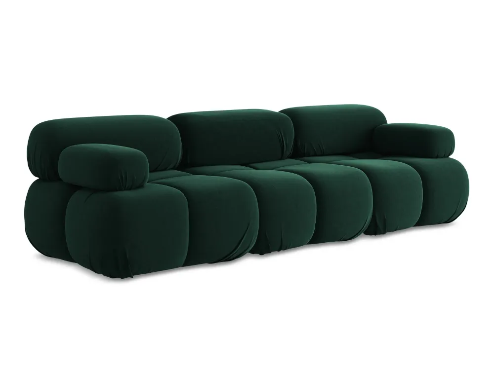 Sofa modulární sametová 3-místná LOKUA lahvově zelená