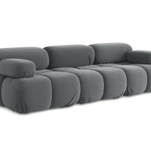 Sofa modulární sametová 3-místná LOKUA ocelově šedá