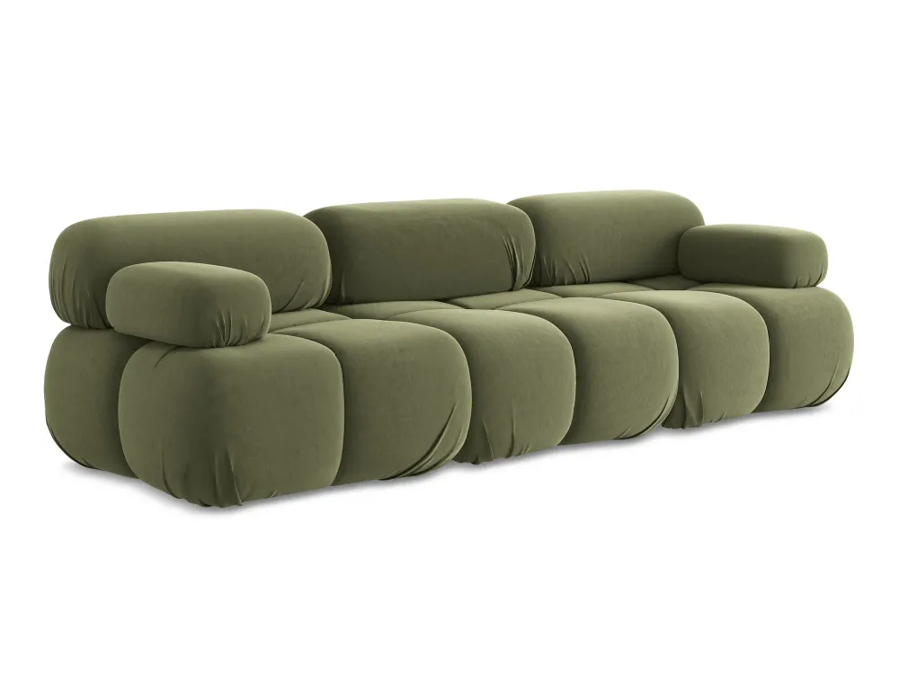 Sofa modulární sametová 3-místná LOKUA olivová