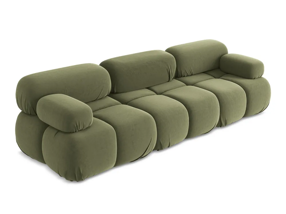 Sofa modulární sametová 3-místná LOKUA olivová