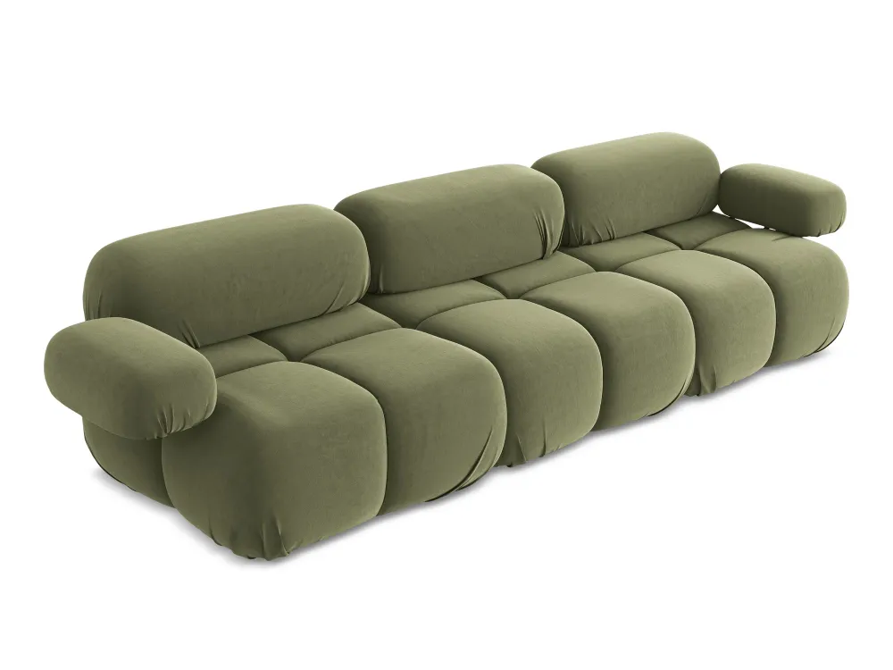Sofa modulární sametová 3-místná LOKUA olivová