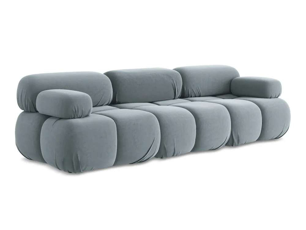 Sofa modulární sametová 3-místná LOKUA světle modrá