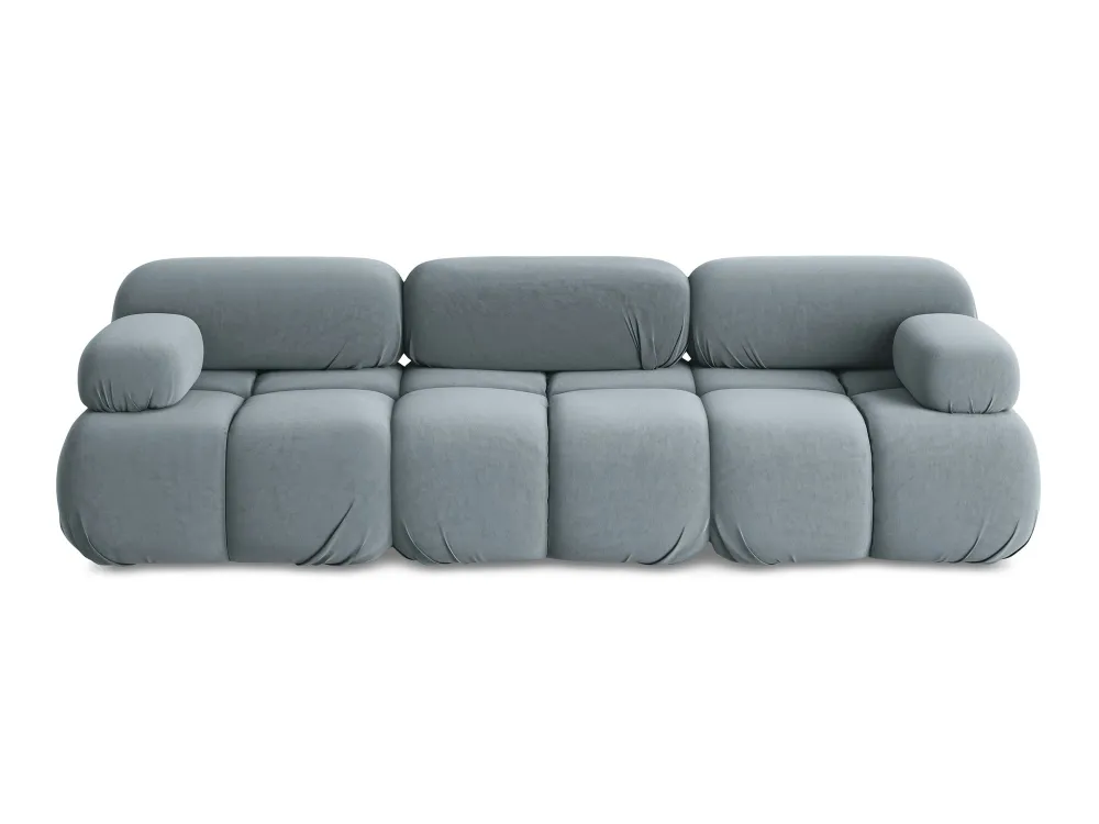 Sofa modulární sametová 3-místná LOKUA světle modrá