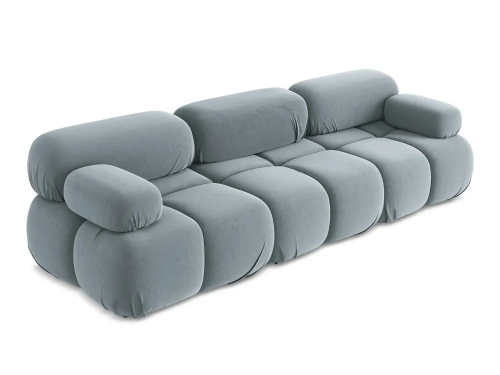 Sofa modulární sametová 3-místná LOKUA světle modrá