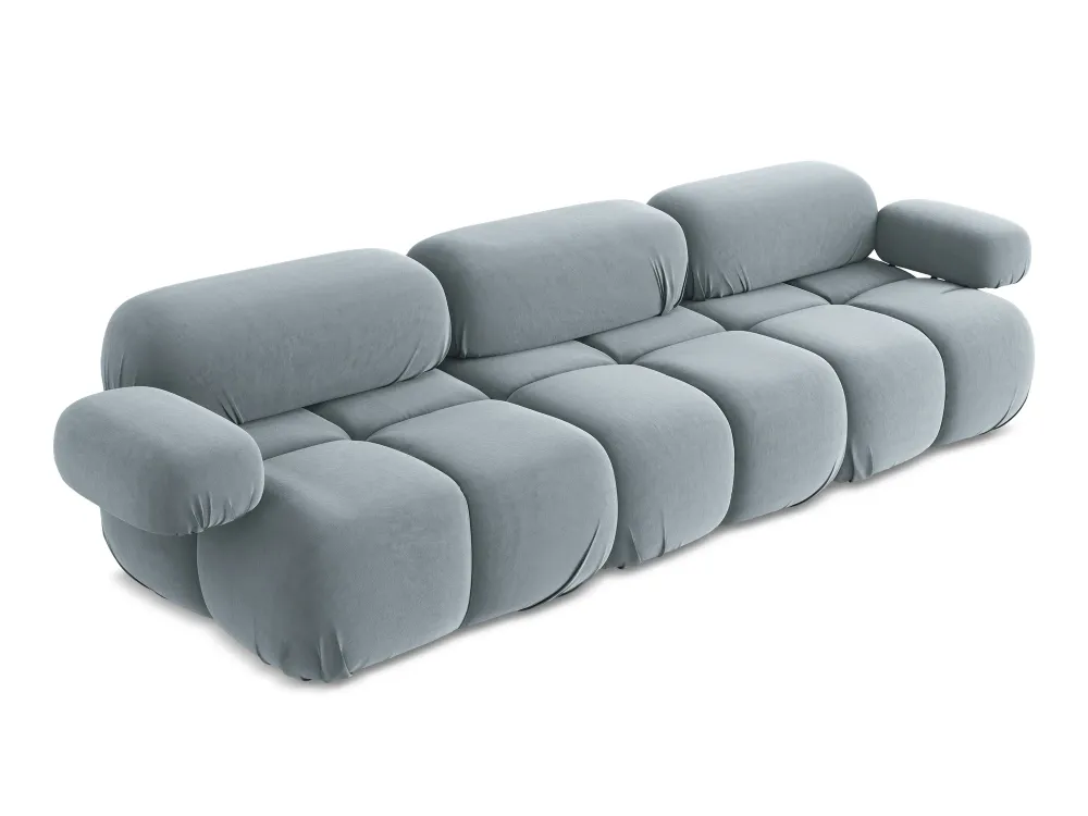 Sofa modulární sametová 3-místná LOKUA světle modrá