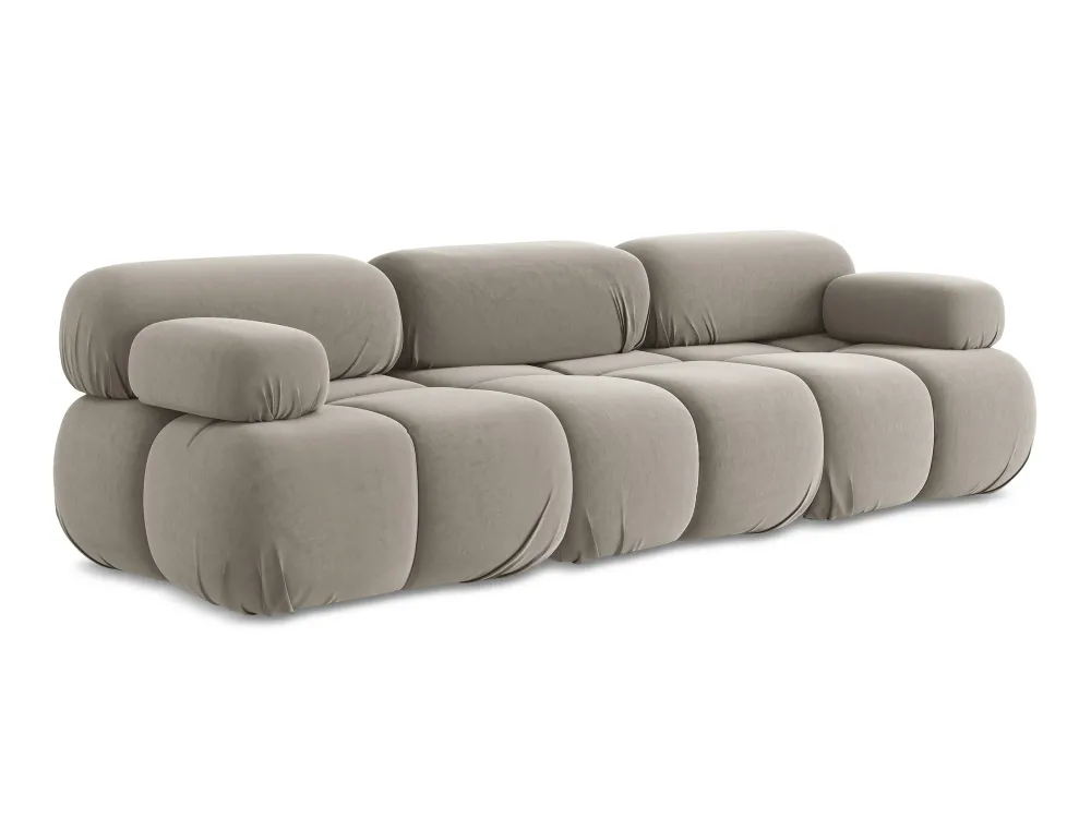 Sofa modulární sametová 3-místná LOKUA taupe