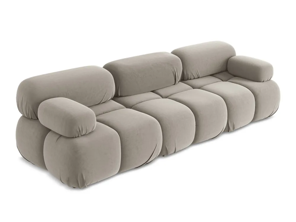 Sofa modulární sametová 3-místná LOKUA taupe