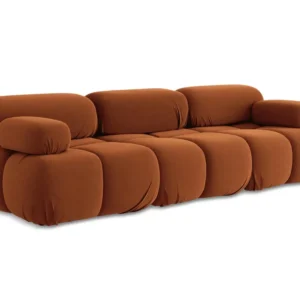 Sofa modulární sametová 3-místná LOKUA terakota