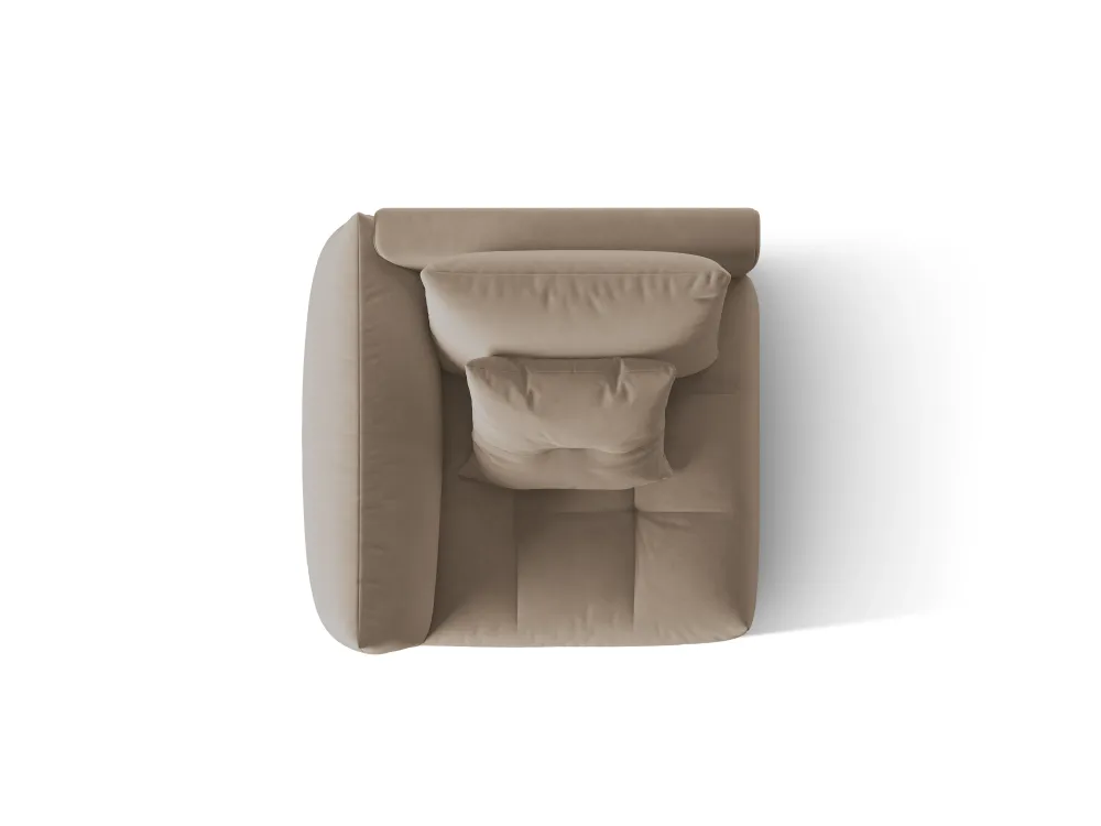 Sofa modulární sametová BLOOM - levý prvek světle hnědý