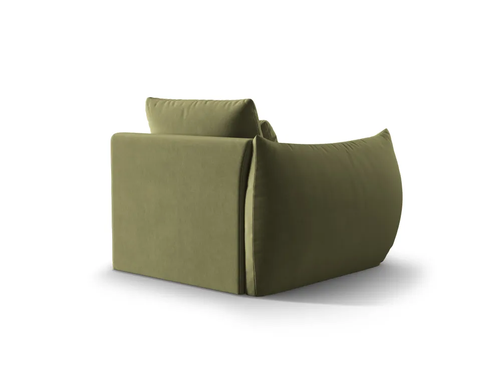 Sofa modulární sametová BLOOM - levý prvek zelený