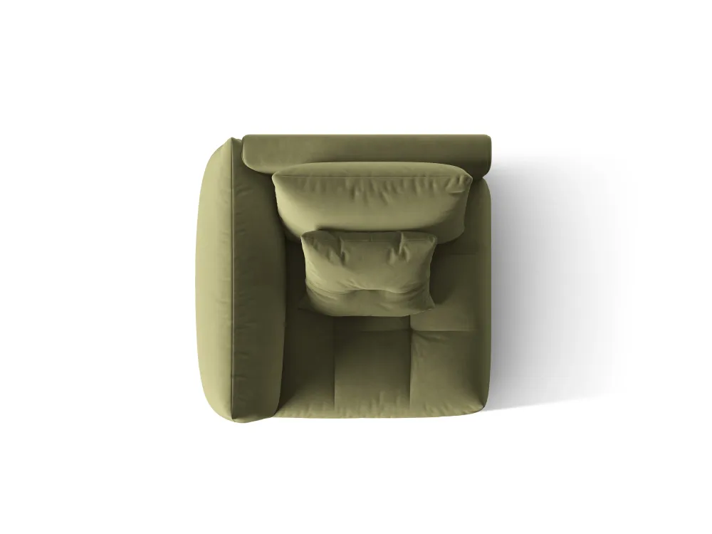 Sofa modulární sametová BLOOM - levý prvek zelený