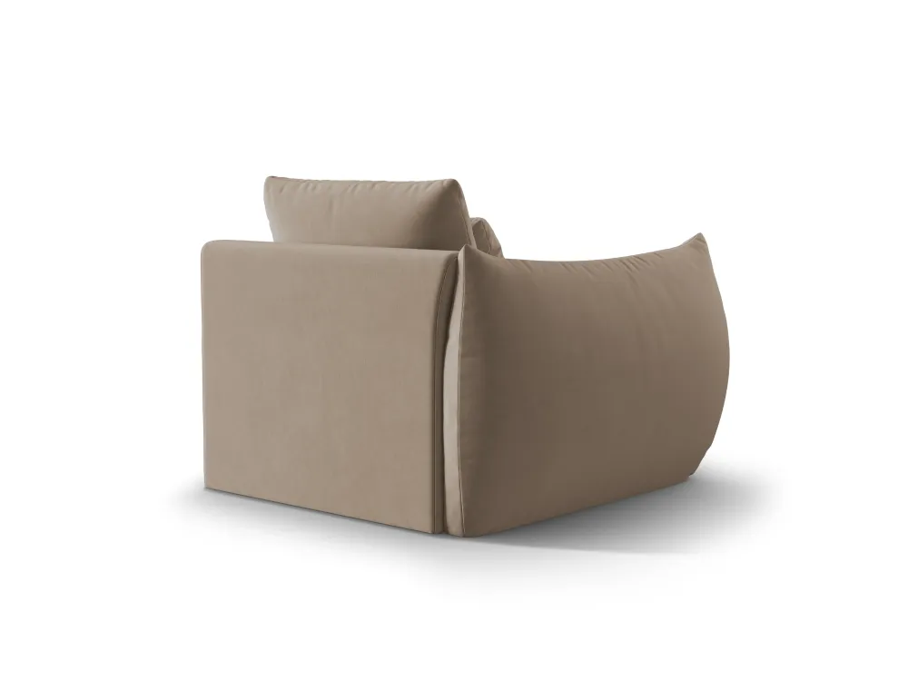 Sofa modulární sametová BLOOM - levý prvek světle hnědý
