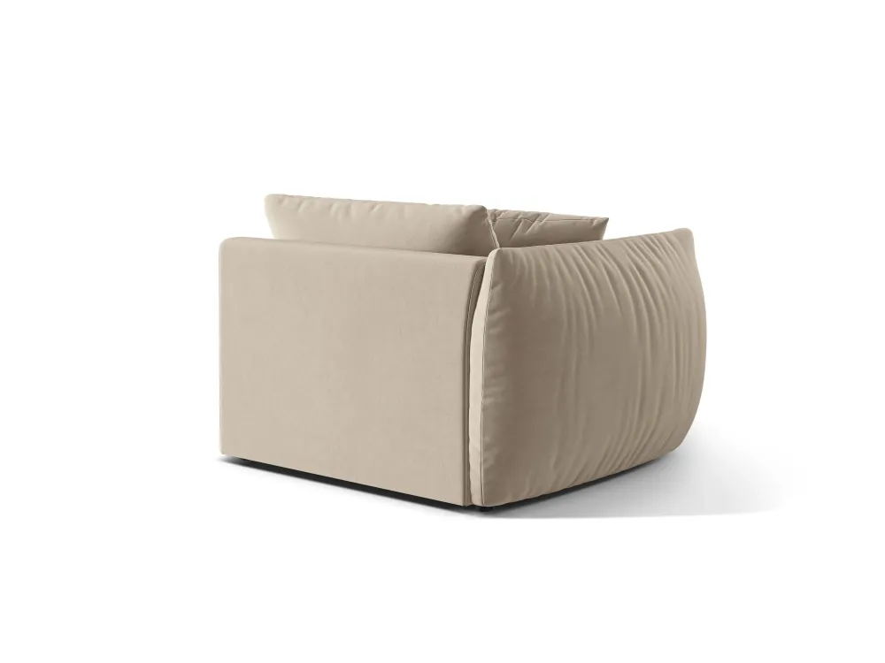 Sofa modulární sametová CHRIS - široký levý prvek ecru