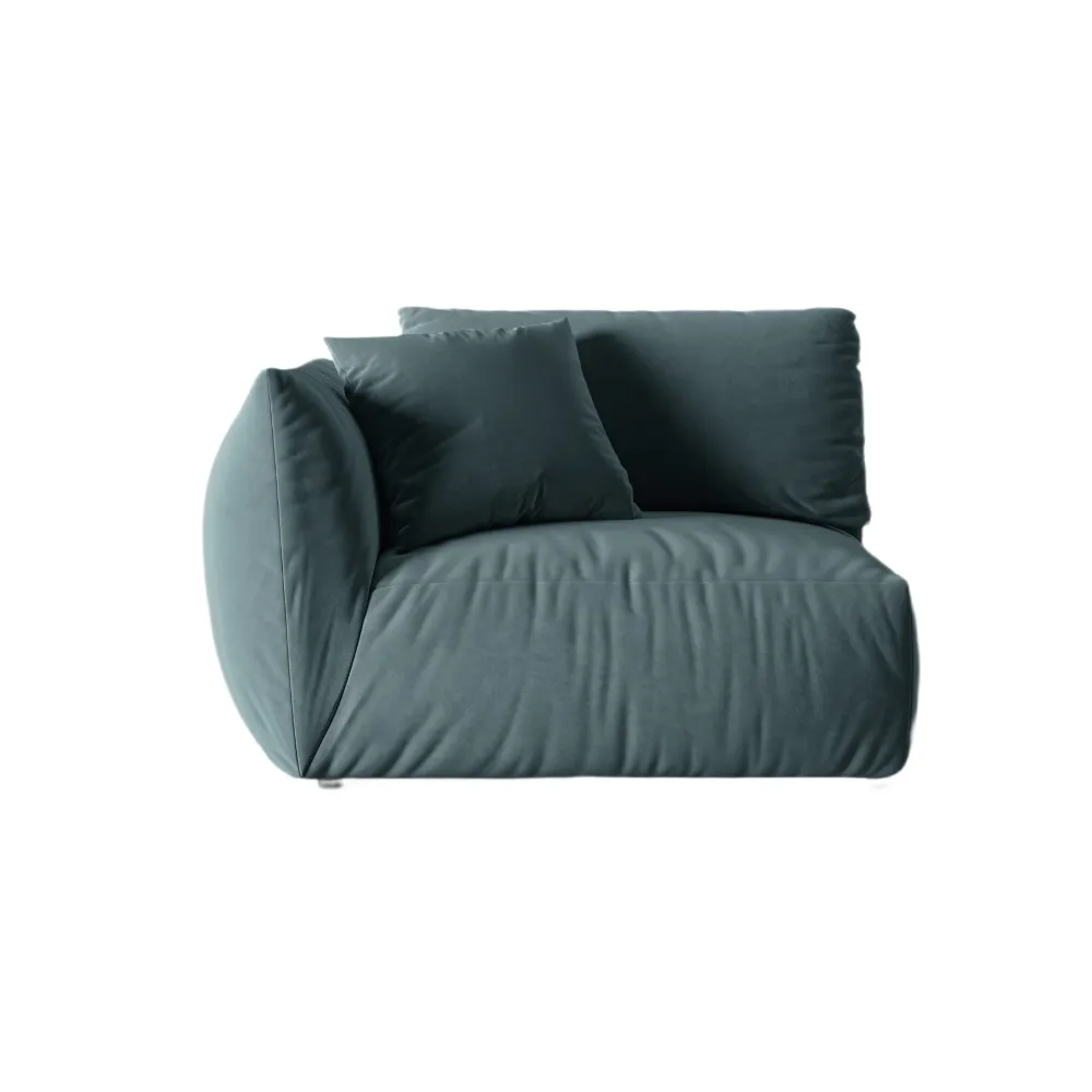 Sofa modulární sametová CHRIS - široký levý prvek světle modrý