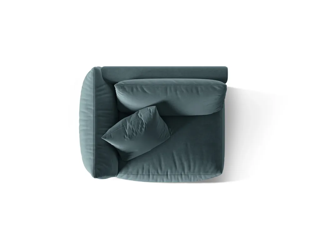 Sofa modulární sametová CHRIS - široký levý prvek světle modrý