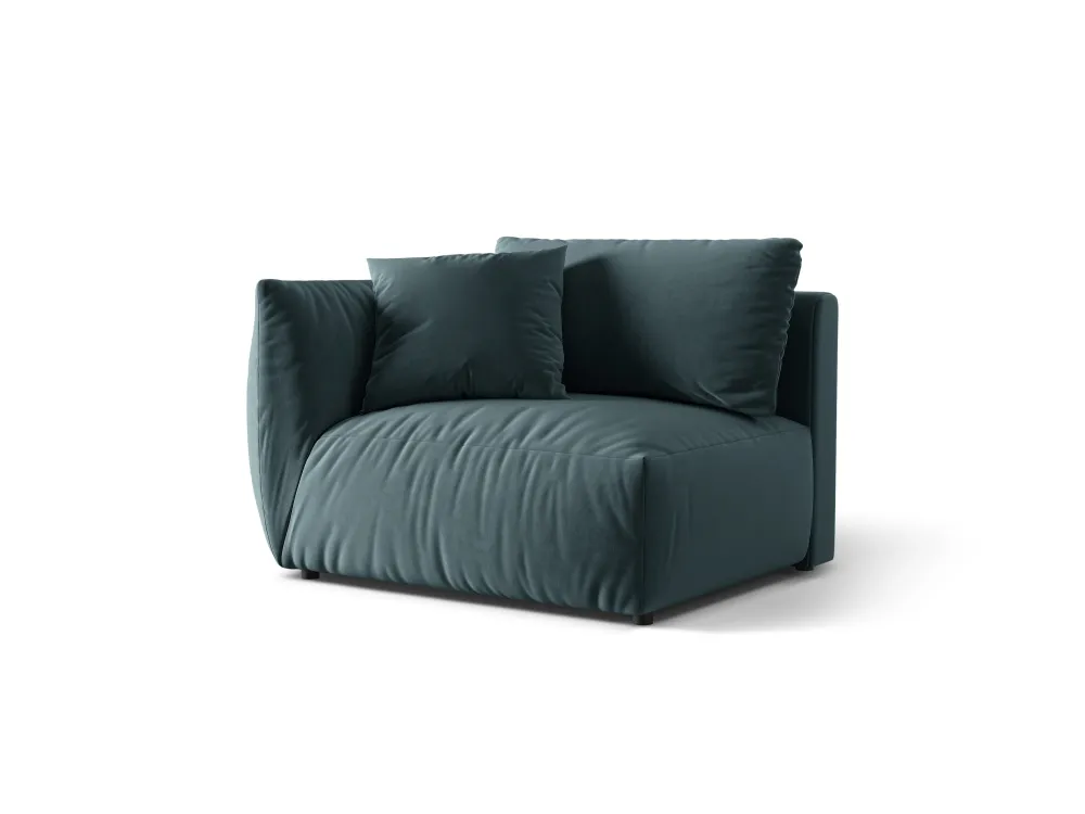 Sofa modulární sametová CHRIS - široký levý prvek světle modrý