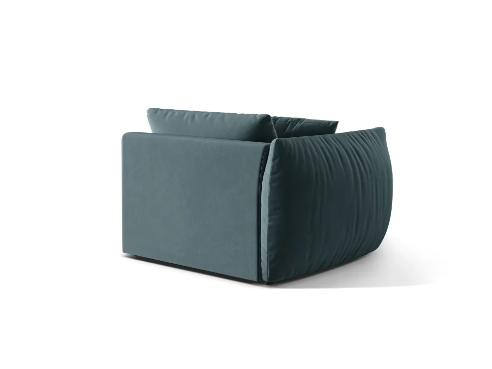 Sofa modulární sametová CHRIS - široký levý prvek světle modrý