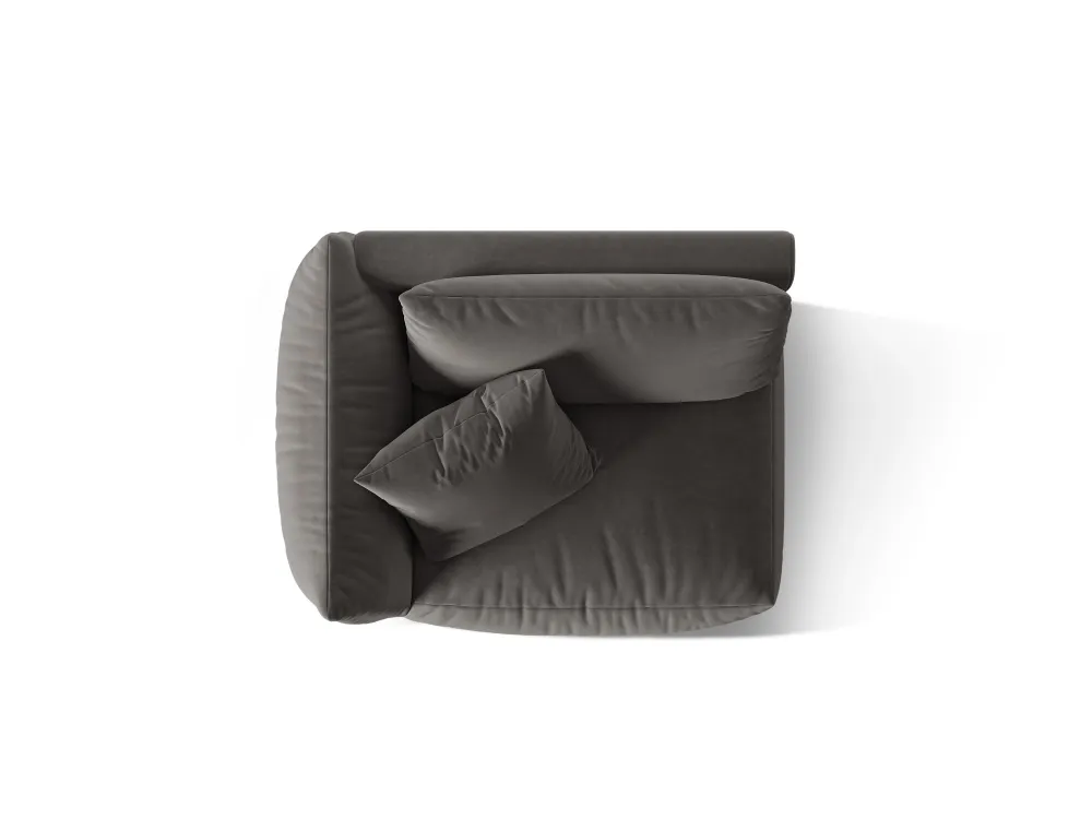 Sofa modulární sametová CHRIS - široký levý prvek tmavě šedý