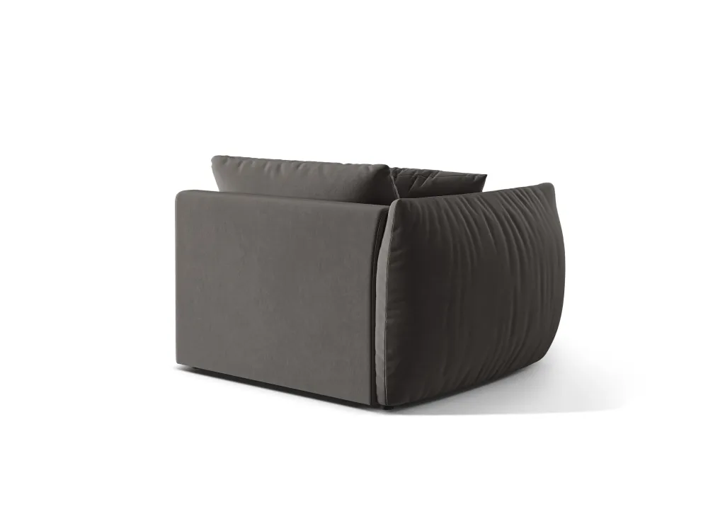 Sofa modulární sametová CHRIS - široký levý prvek tmavě šedý