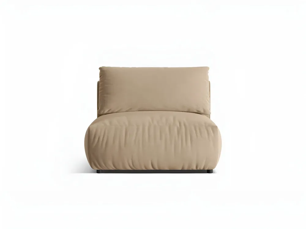 Sofa modulární sametová CHRIS - široký středový prvek pískový