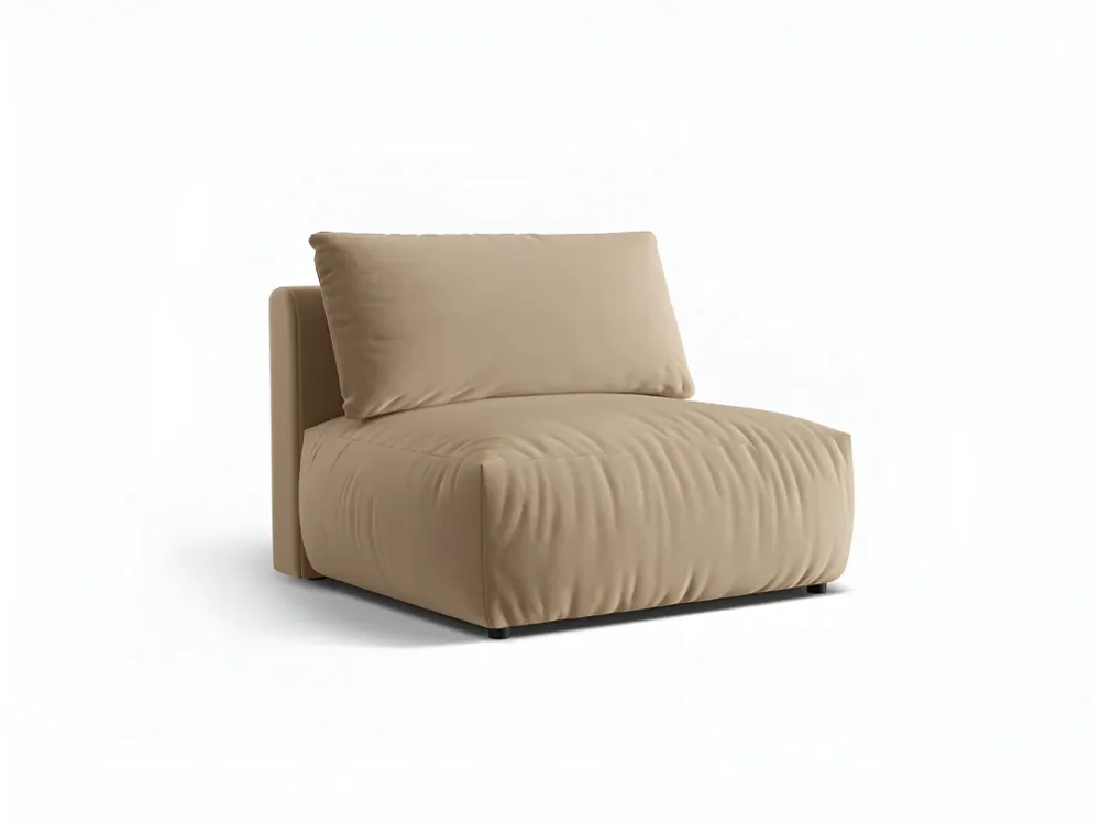 Sofa modulární sametová CHRIS - široký středový prvek pískový