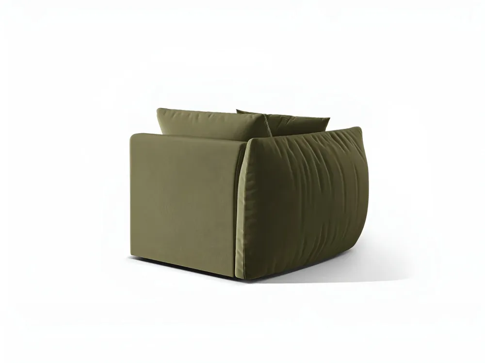 Sofa modulární sametová CHRIS - levý prvek světle zelený