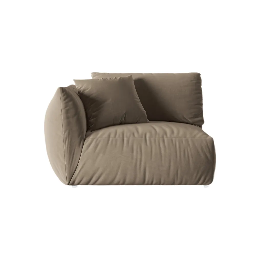 Sofa modulární sametová CHRIS - levý prvek světle hnědý