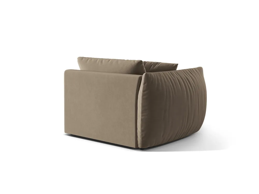Sofa modulární sametová CHRIS - levý prvek světle hnědý