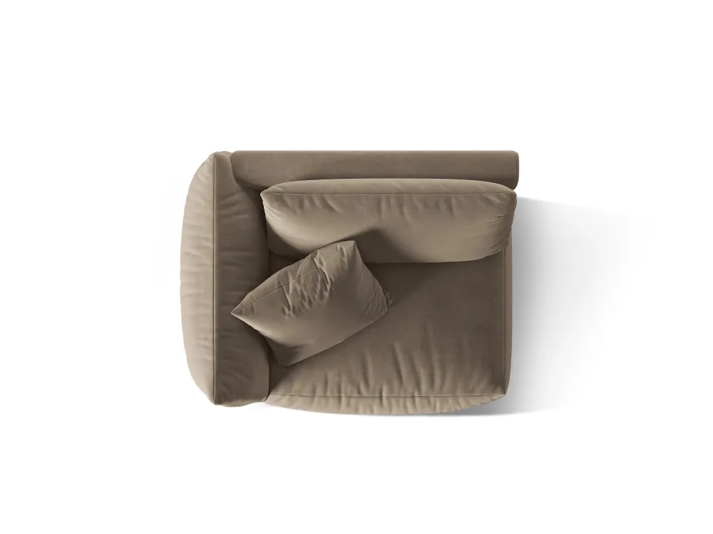 Sofa modulární sametová CHRIS - levý prvek světle hnědý