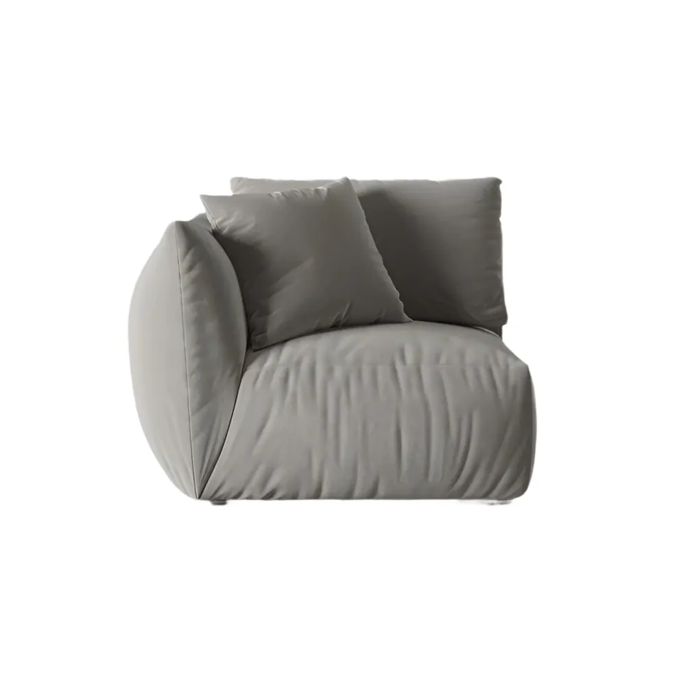Sofa modulární sametová CHRIS - levý prvek šedý