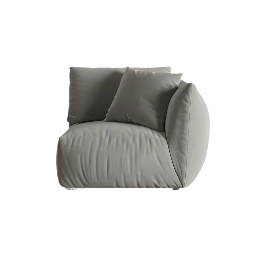 Sofa modulární sametová CHRIS - pravý prvek šedý