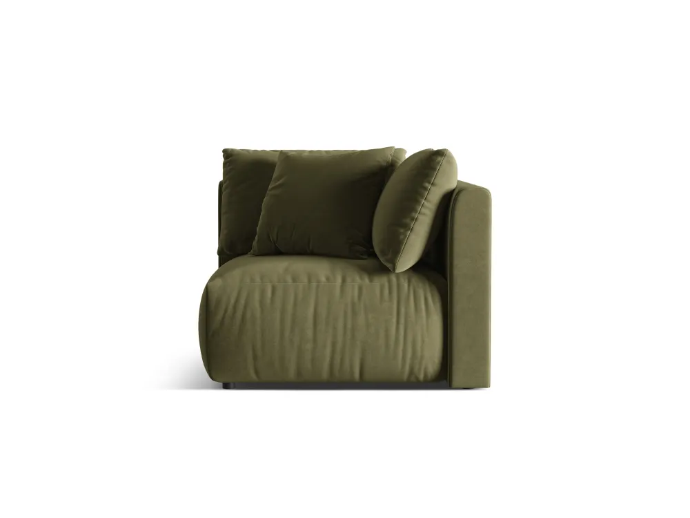 Sofa modulární sametová CHRIS - rohový prvek světle zelený