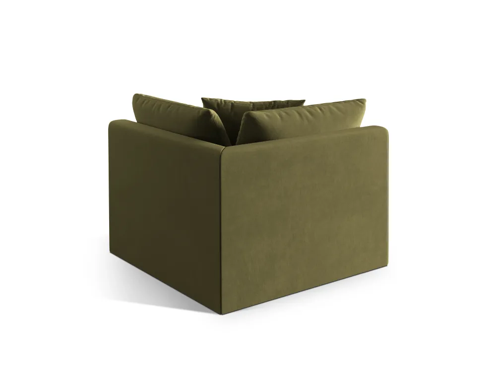 Sofa modulární sametová CHRIS - rohový prvek světle zelený