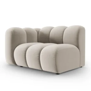 Sofa modulární sametová levostranná LUPINE béžová - koncový prvek