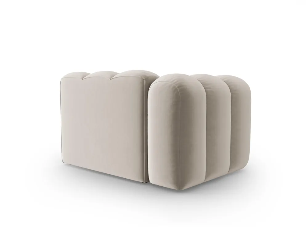 Sofa modulární sametová levostranná LUPINE béžová - koncový prvek