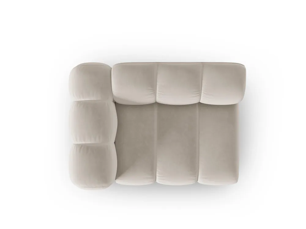 Sofa modulární sametová levostranná LUPINE béžová - koncový prvek
